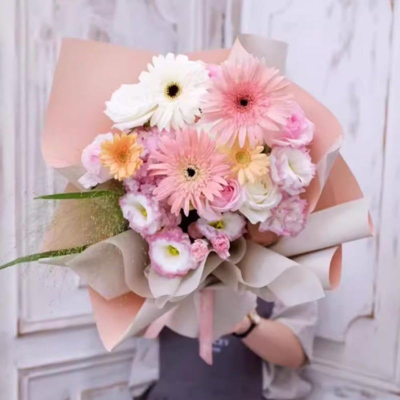 BBJ WRAPS Double Color Flower Wrapping Paper Waterproof Florist Bouquet Packaging Wraps 20 Sheets 23.6x23.6 Inch (Peach) - Image 5
